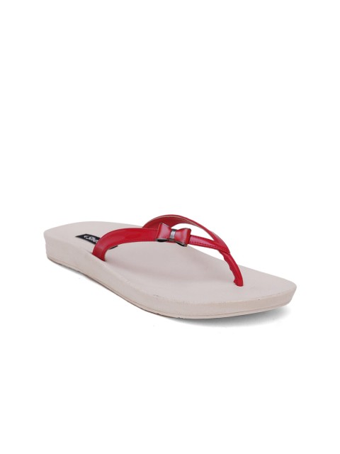 

Sherrif Shoes Women Red & Beige Thong Flip-Flops