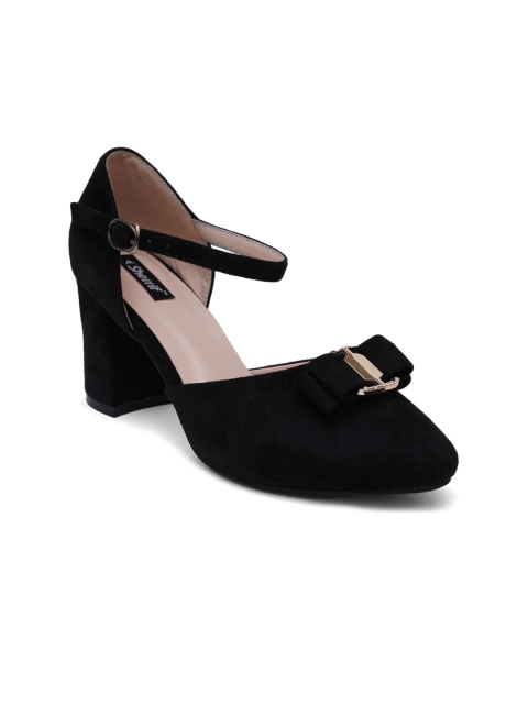 

Sherrif Shoes Black Party Block Pumps with Buckles