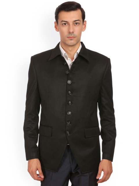 

Wintage Men Black Tailored Fit Party Blazer