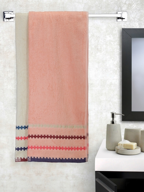 

Raymond Home Set of 2 Cotton 500 GSM Bath Towels, Peach