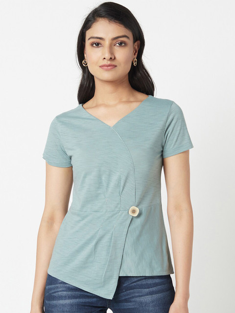 

Miss Grace Green Wrap Top