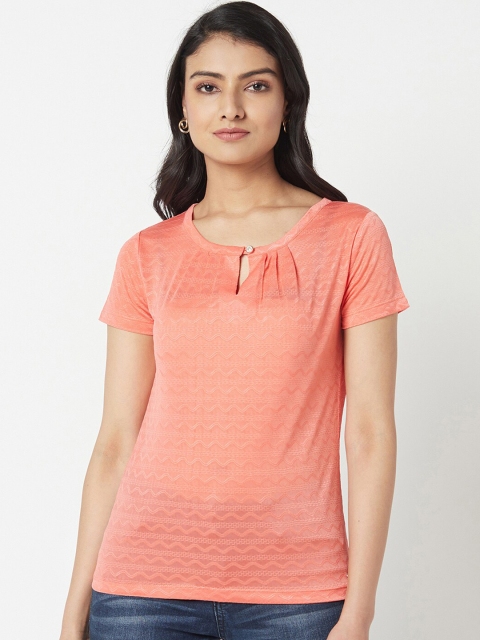 

Miss Grace Red Keyhole Neck Top