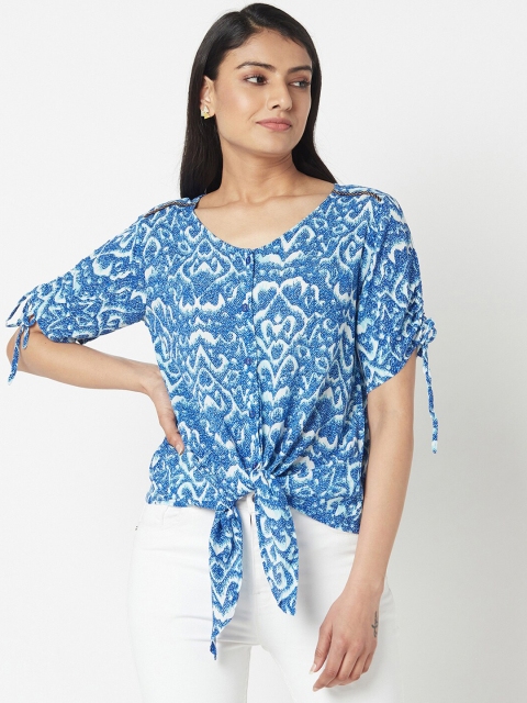 

Miss Grace Blue Print Top