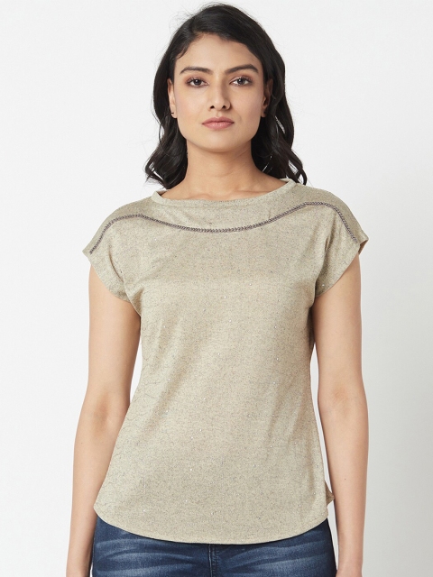 

Miss Grace Beige Extended Sleeves Top