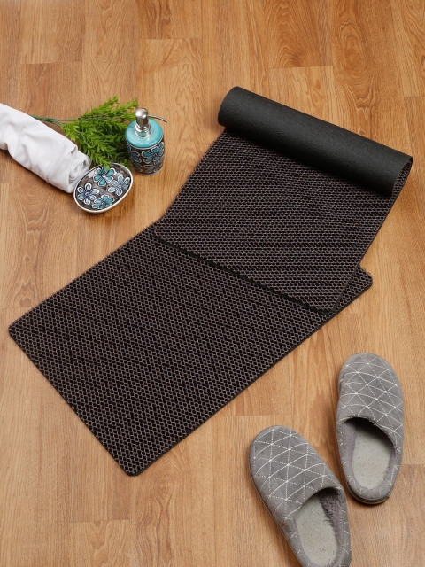 

HOSTA HOMES Pack Of 2 Black Solid Doormats