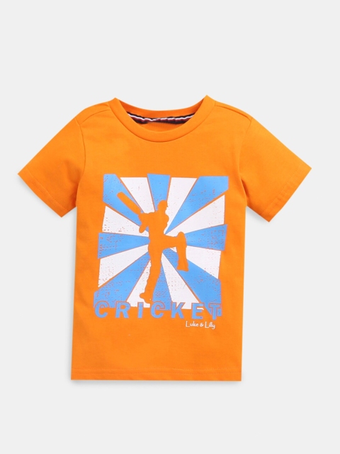 

Hopscotch Boys Coral Graphic Print Raw Edge T-shirt