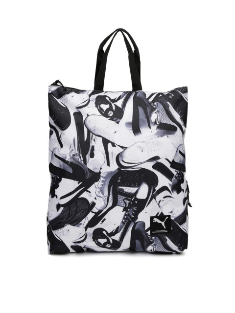 

PUMA Unisex White & Black Printed Academy II Backpack