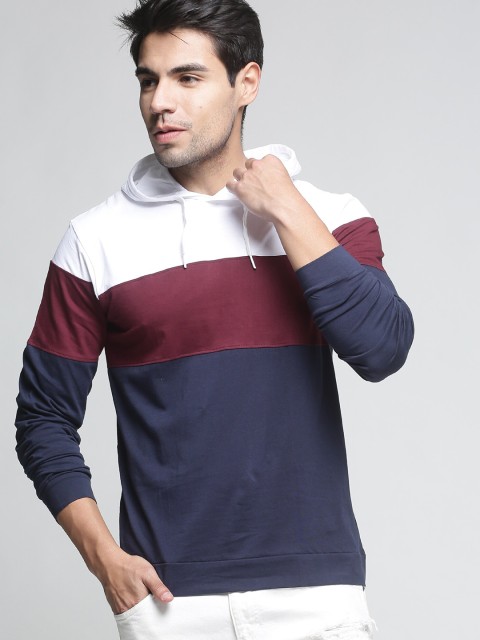 

Trends Tower Men White Colourblocked Sweat shirt