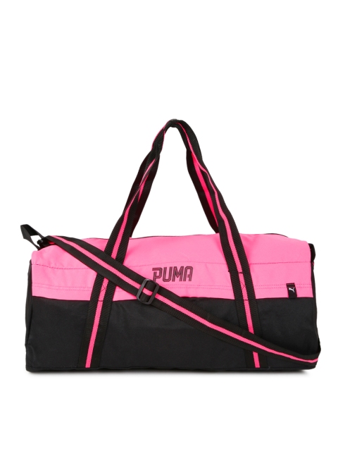 

PUMA Women Pink & Black Colourblocked Fundamentals II Sports Duffel Bag