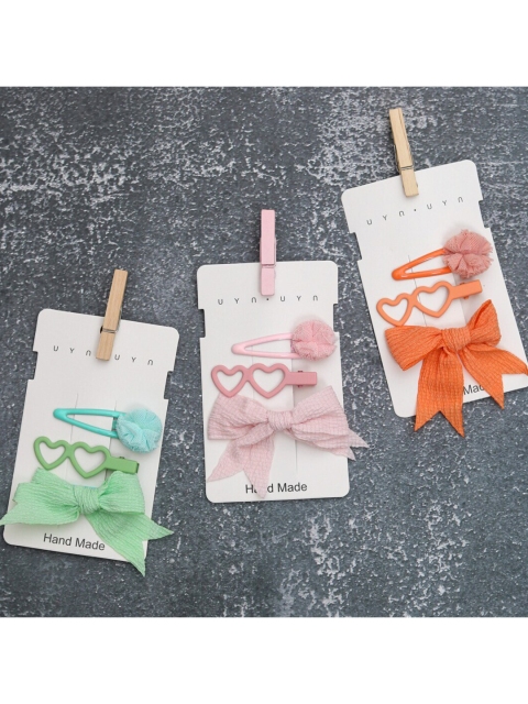 

Yellow Bee Pack Of 3 Girls Pink & Green Tic Tac Hair Clip