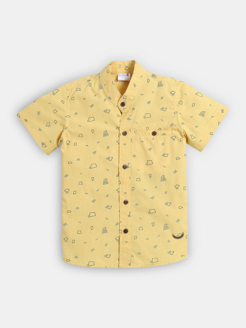 

Hopscotch Boys Yellow Printed Casual Shirt