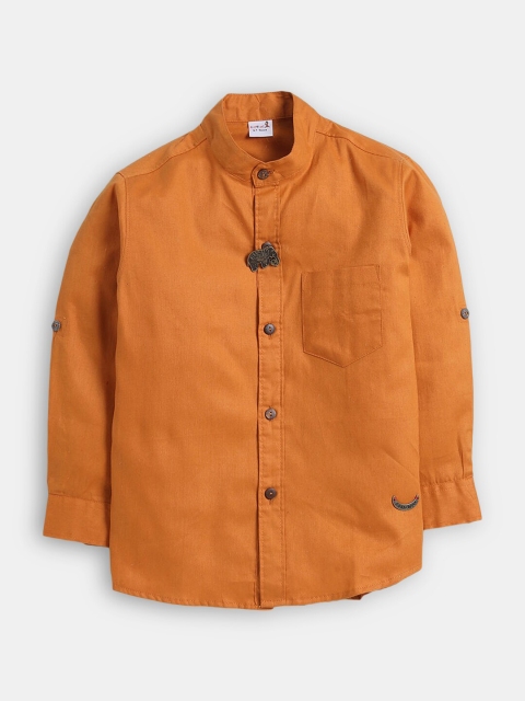 

Hopscotch Boys Yellow Printed Casual Shirt