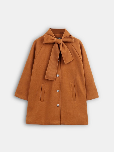

Hopscotch Girls Camel Brown Solid OverCoat
