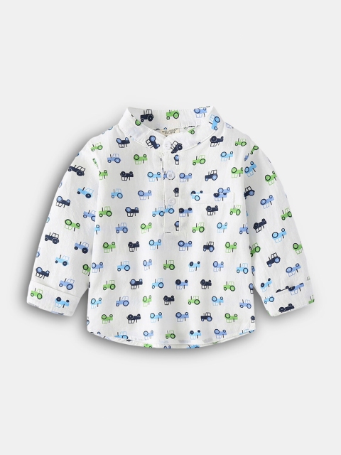 

Hopscotch Boys White Printed Casual Shirt