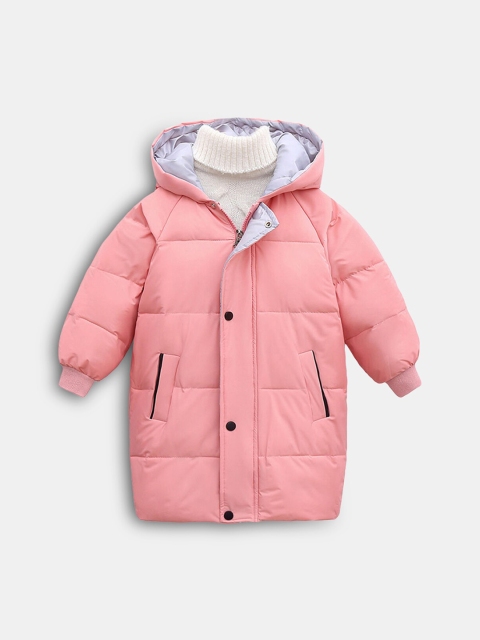 

Hopscotch Girls Pink Solid Long Coat