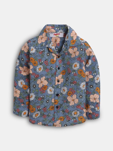 

Hopscotch Boys Blue Floral Printed Casual Shirt