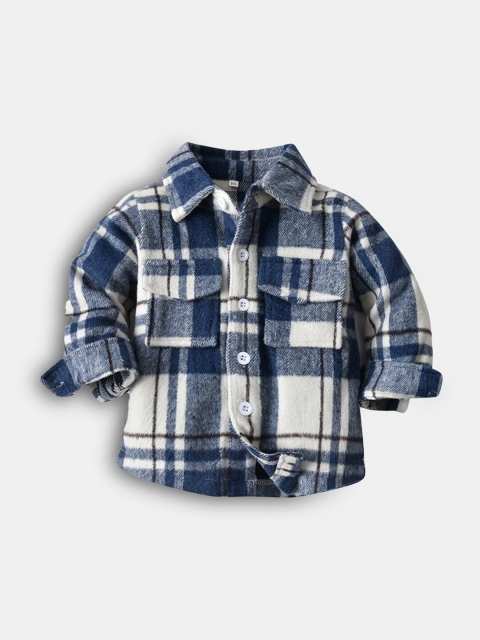 

Hopscotch Boys Blue Tartan Checks Checked Casual Shirt