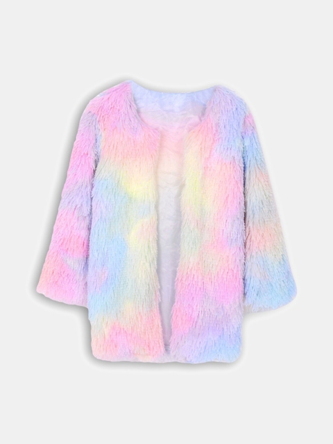 

Hopscotch Girls Pink & Blue Solid Overcoats