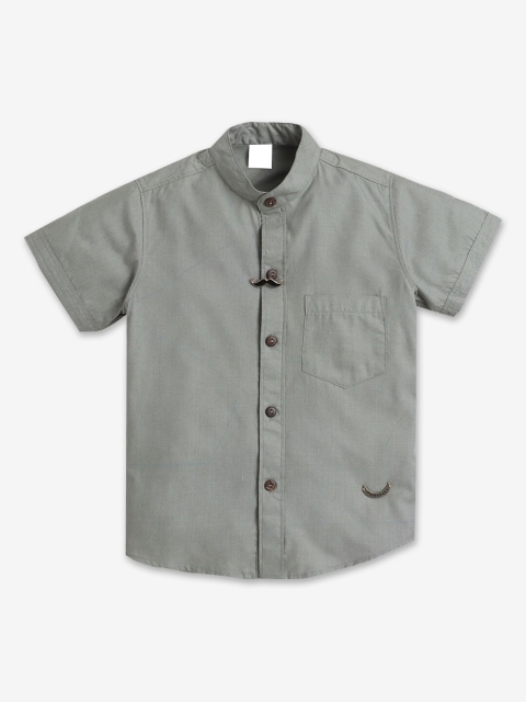 

Hopscotch Boys Grey Printed Casual Shirt