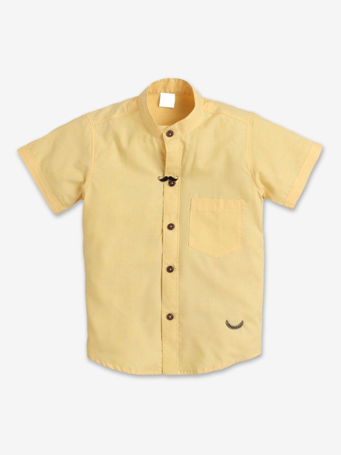 

Hopscotch Boys Yellow Solid Casual Shirt