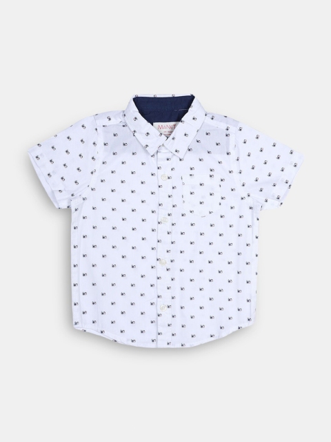 

Hopscotch Boys White Printed Casual Shirt