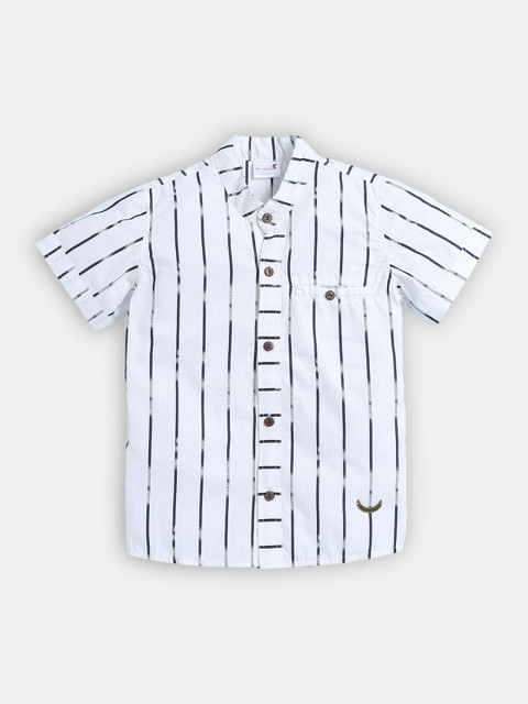 

Hopscotch Boys White Striped Casual Shirt