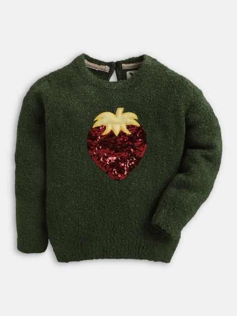 

Hopscotch Girls Green & Red Wool Pullover