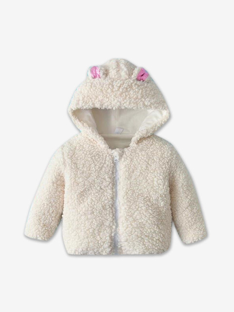 

Hopscotch Boys White Hooded Open Front Jacket