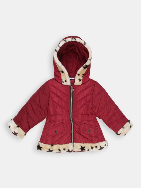 

Hopscotch Girls Maroon Crop Puffer Jacket