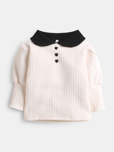 

Hopscotch Girls White & Black Solid Pullover