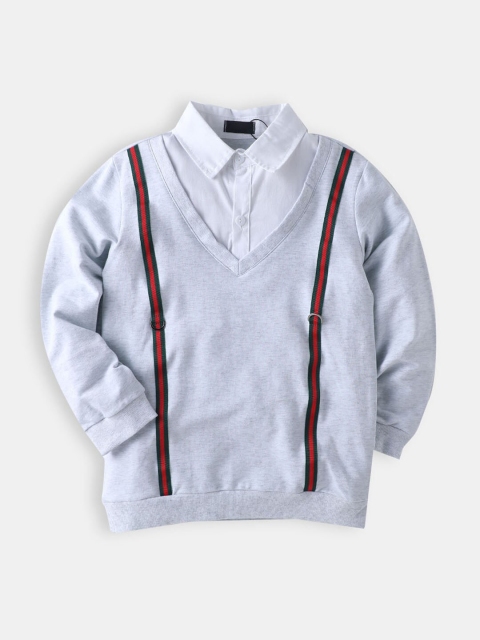 

Hopscotch Boys Grey Full-Sleeve Pullover
