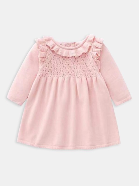 

Hopscotch Pink Cotton Casual Dress