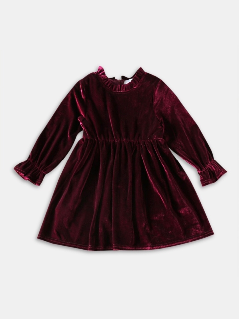 

Hopscotch Girls Maroon Blouson Maxi Dress