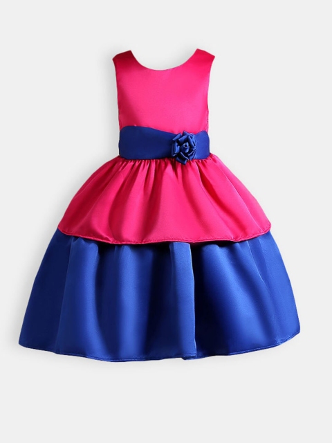 

Hopscotch Girls Pink & Blue Solid Cotton Gown