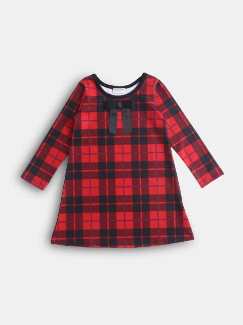 

Hopscotch Red Checked A-Line Dress