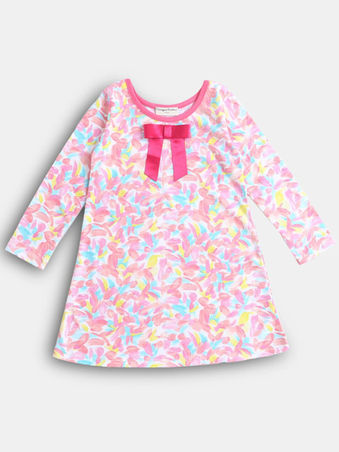 

Hopscotch Girls Off White & Pink A-Line Dress