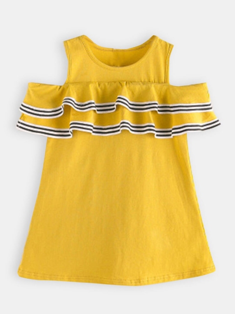 

Hopscotch Yellow Striped A-Line Dress