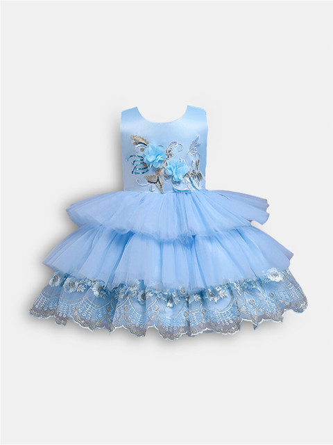 

Hopscotch Girls Blue Ruffle Dress