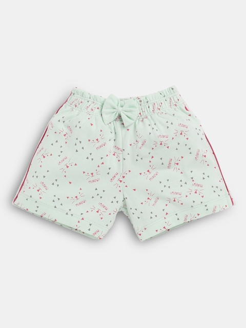 

Hopscotch Girls Blue Floral Printed Shorts