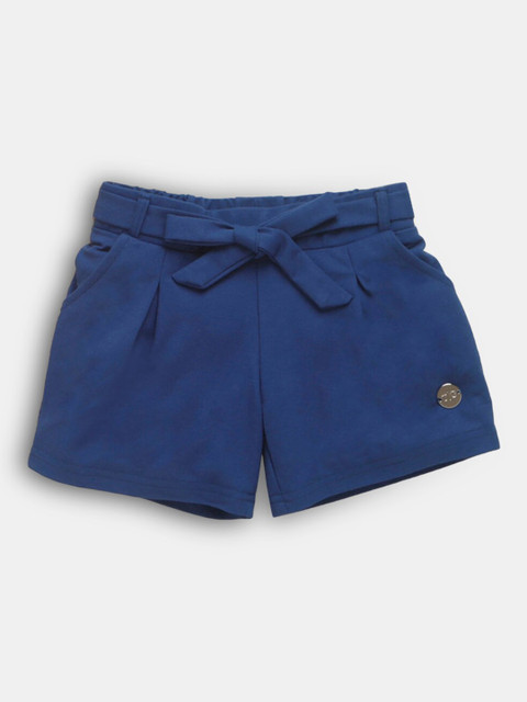 

Hopscotch Girls Solid Navy Blue Shorts
