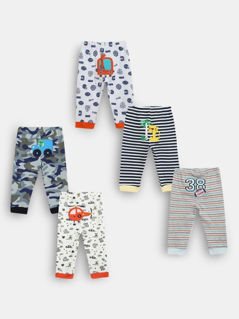 

Hopscotch Boys Pack Of 5 Printed Joggers, Black