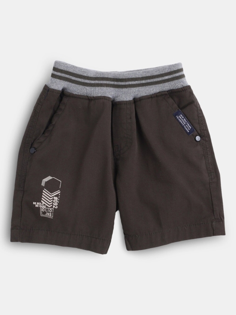 

Hopscotch Boys Olive Green Regular Fit Mid-Rise Shorts