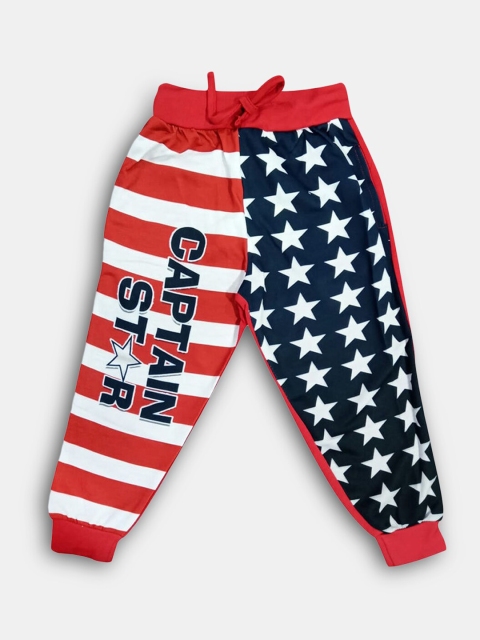 

Hopscotch Boys Red Printed Joggers