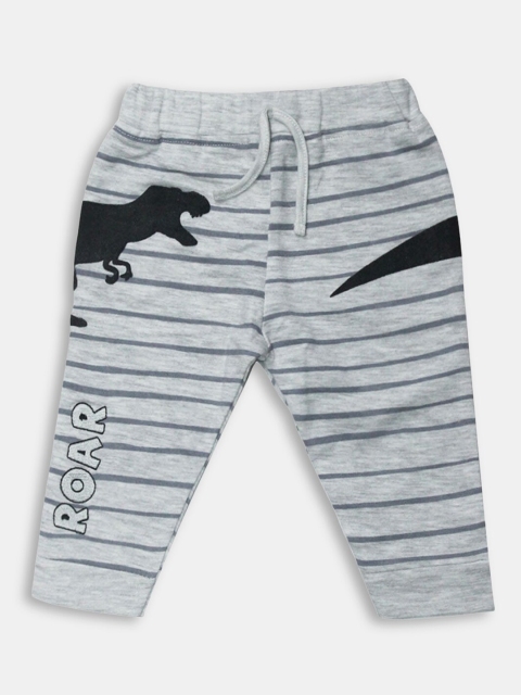 

Hopscotch Boys Black Striped Cotton Regular Fit Track Pants