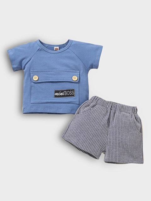 

Hopscotch Boys Blue & Grey T-shirt with Shorts