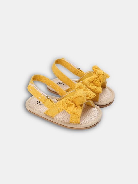 

Hopscotch Girls Yellow Bows Embellished Open Toe Flats