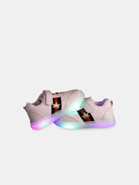 

Hopscotch Girls Pink Striped PU Sneakers