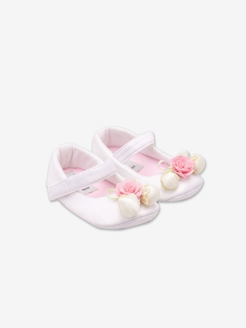 

Hopscotch Infants Girls White & Pink Applique Booties