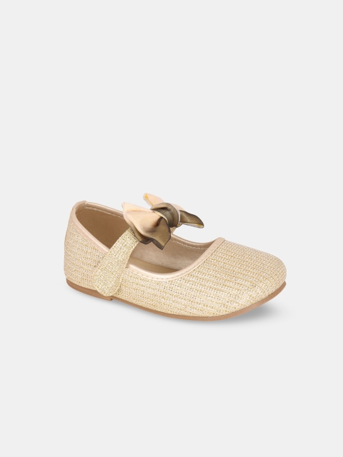 

Hopscotch Girls Gold-Toned Ballerinas with Bows