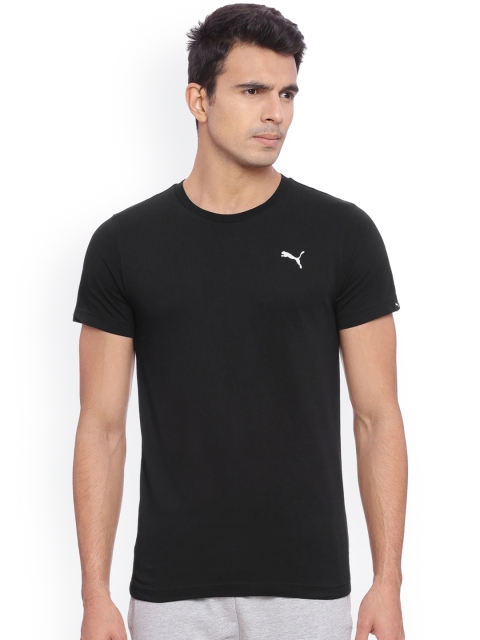 

Puma Men Black Solid Round Neck T-shirt